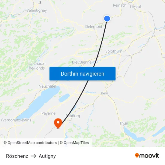 Röschenz to Autigny map