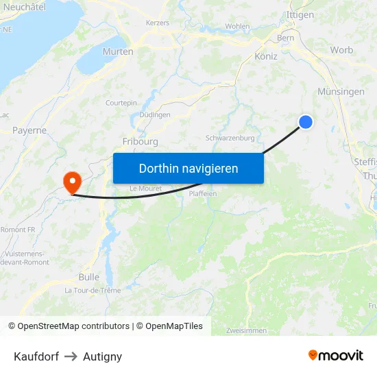 Kaufdorf to Autigny map