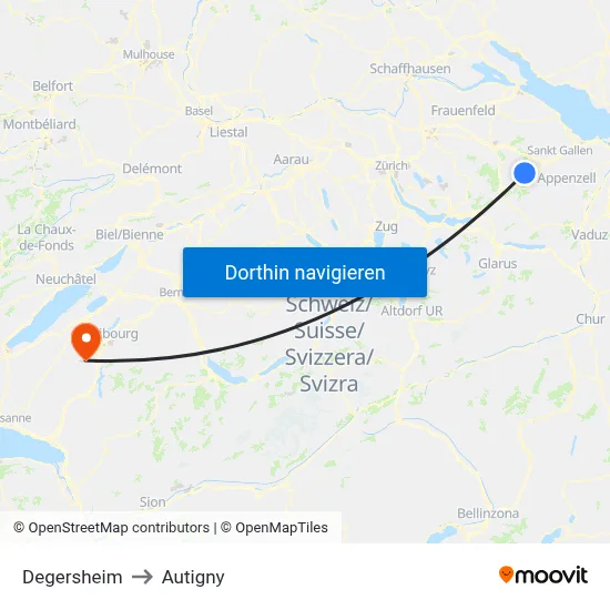 Degersheim to Autigny map