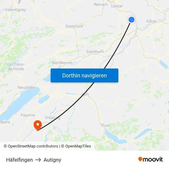 Häfelfingen to Autigny map