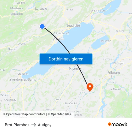 Brot-Plamboz to Autigny map