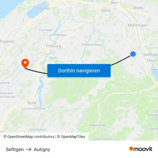 Seftigen to Autigny map