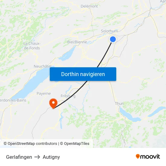 Gerlafingen to Autigny map