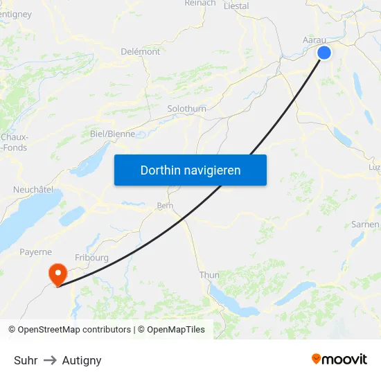 Suhr to Autigny map