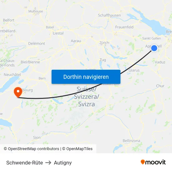 Schwende-Rüte to Autigny map