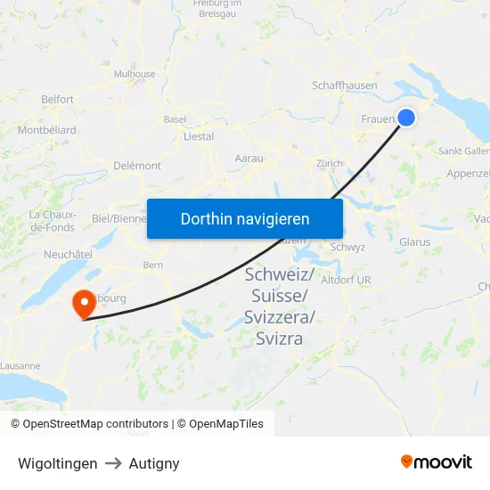 Wigoltingen to Autigny map