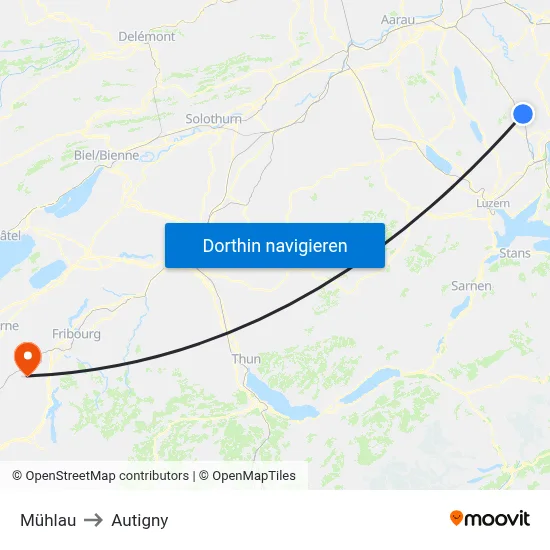 Mühlau to Autigny map