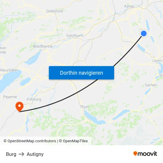 Burg to Autigny map