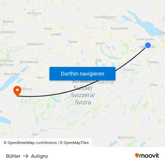Bühler to Autigny map