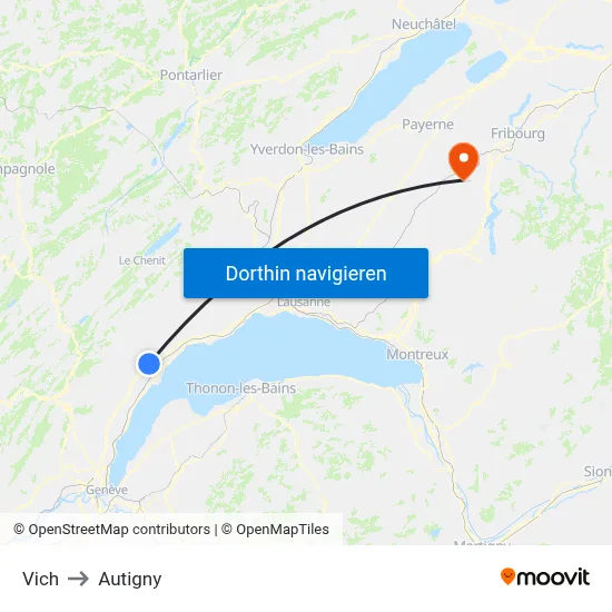 Vich to Autigny map