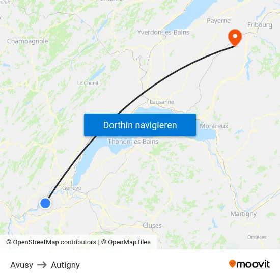 Avusy to Autigny map