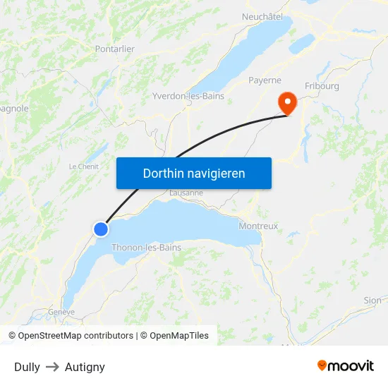 Dully to Autigny map