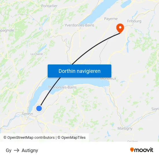 Gy to Autigny map