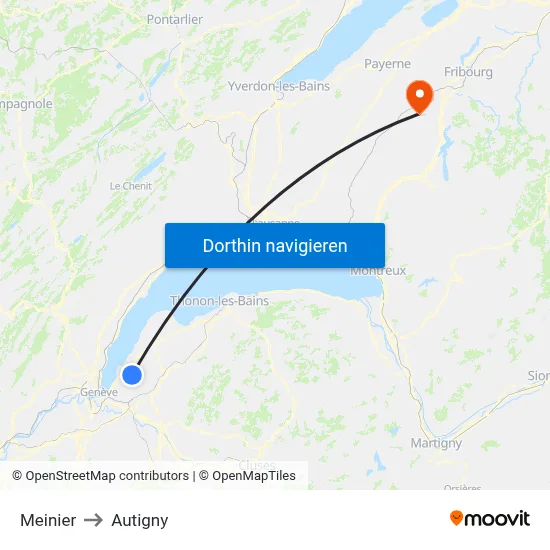 Meinier to Autigny map