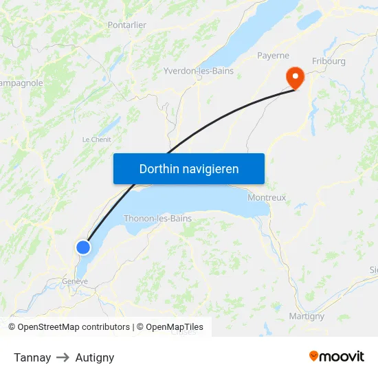 Tannay to Autigny map