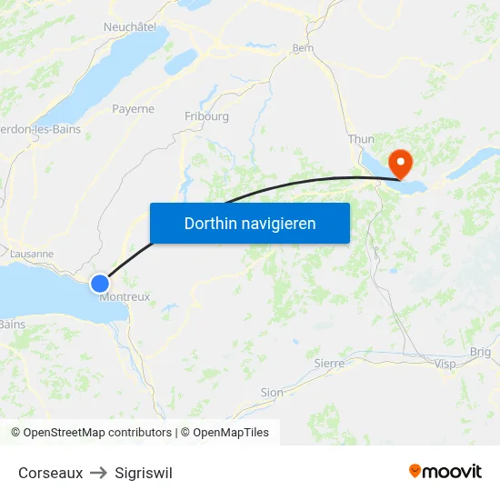 Corseaux to Sigriswil map