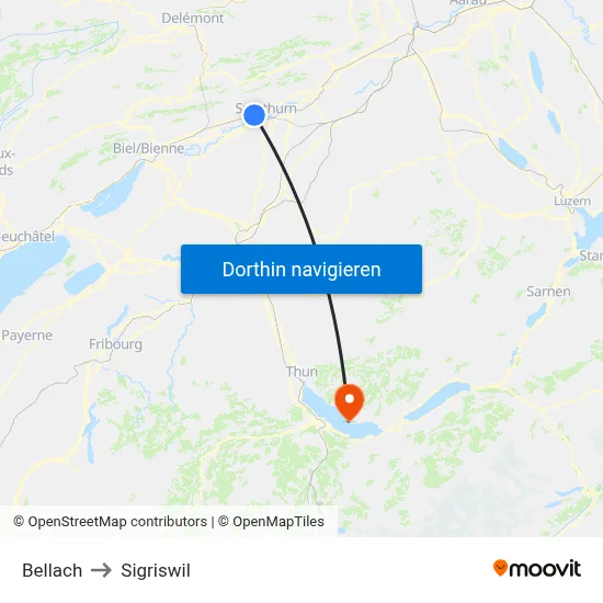 Bellach to Sigriswil map