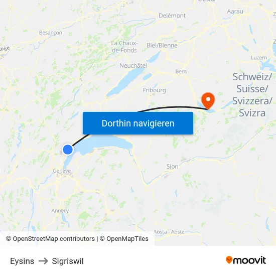 Eysins to Sigriswil map