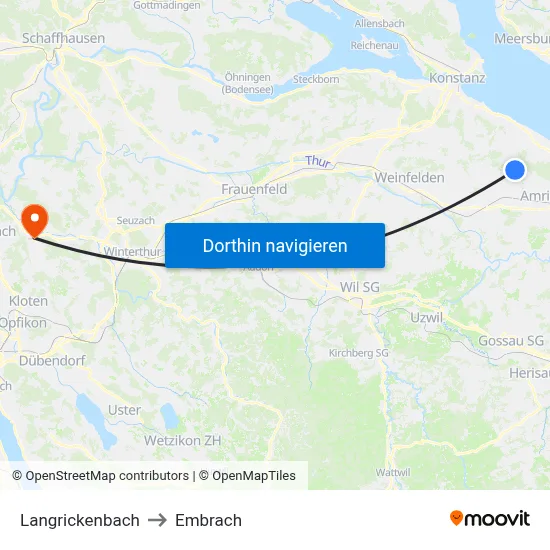 Langrickenbach to Embrach map