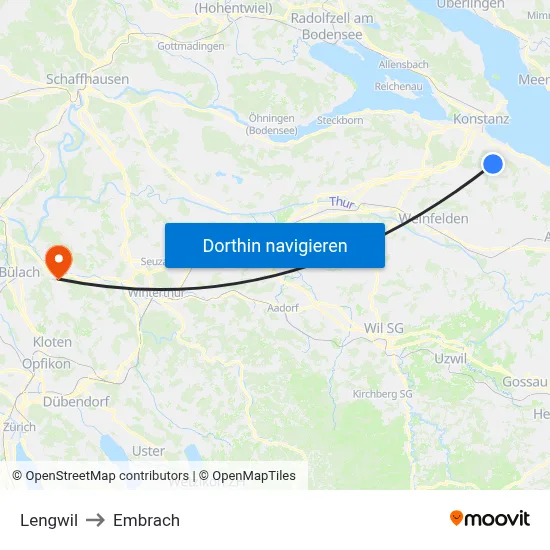 Lengwil to Embrach map