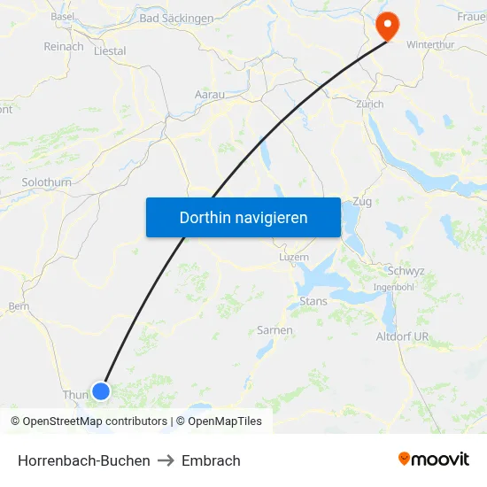 Horrenbach-Buchen to Embrach map