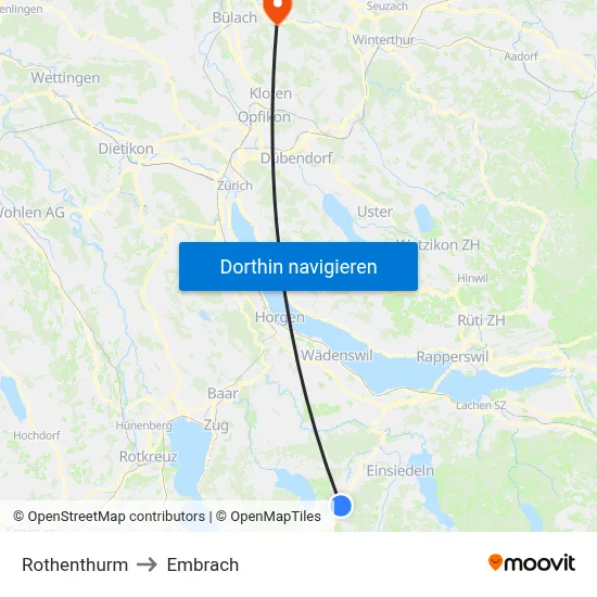 Rothenthurm to Embrach map