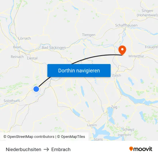 Niederbuchsiten to Embrach map