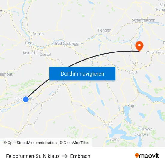 Feldbrunnen-St. Niklaus to Embrach map