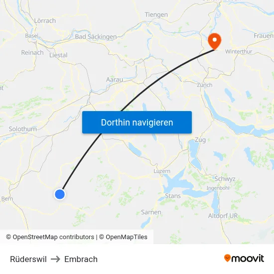 Rüderswil to Embrach map