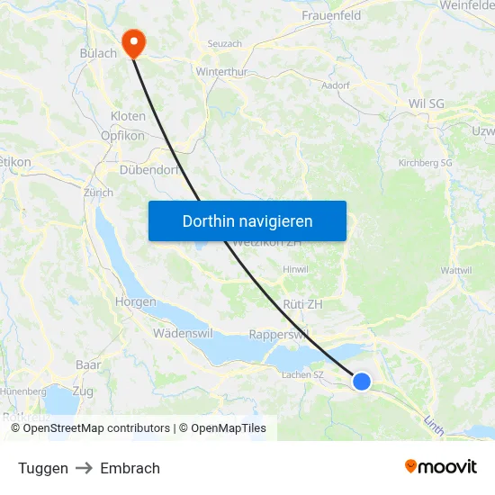 Tuggen to Embrach map