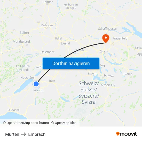 Murten to Embrach map