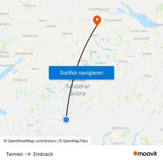 Termen to Embrach map