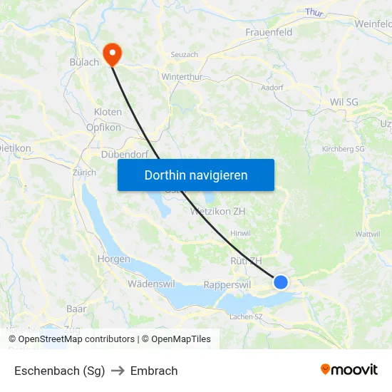 Eschenbach (Sg) to Embrach map