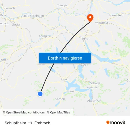 Schüpfheim to Embrach map
