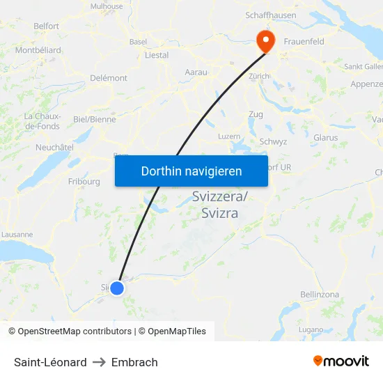 Saint-Léonard to Embrach map