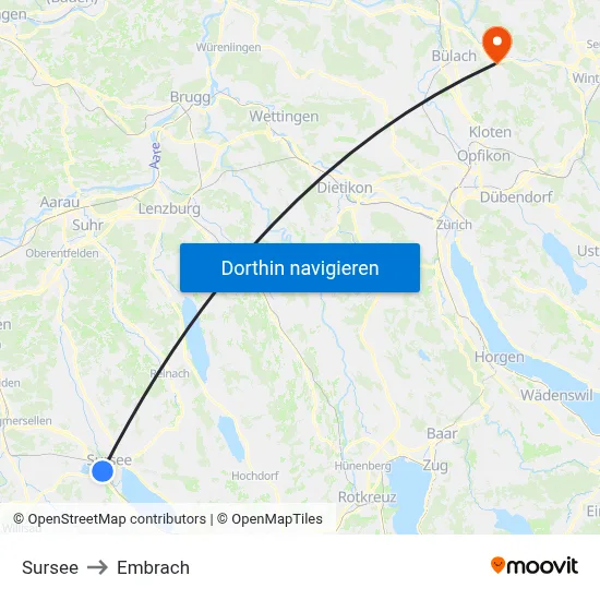 Sursee to Embrach map