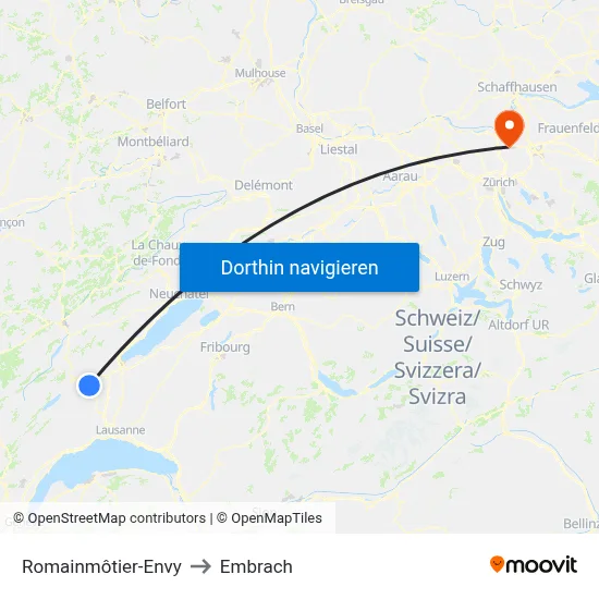 Romainmôtier-Envy to Embrach map