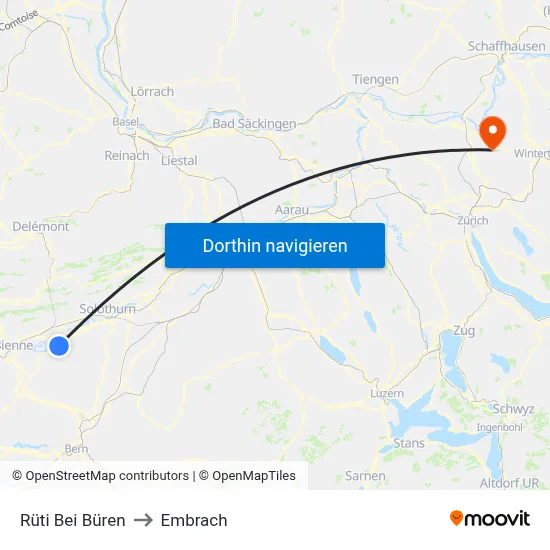 Rüti Bei Büren to Embrach map