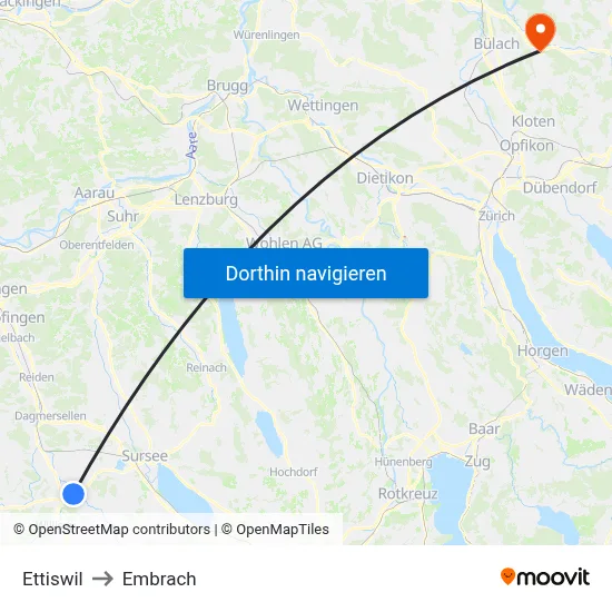 Ettiswil to Embrach map