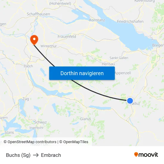 Buchs (Sg) to Embrach map