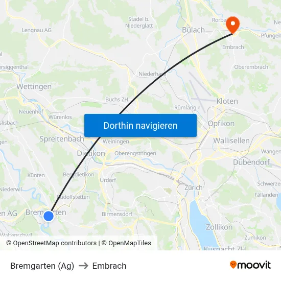 Bremgarten (Ag) to Embrach map