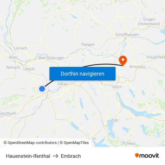 Hauenstein-Ifenthal to Embrach map