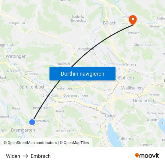 Widen to Embrach map