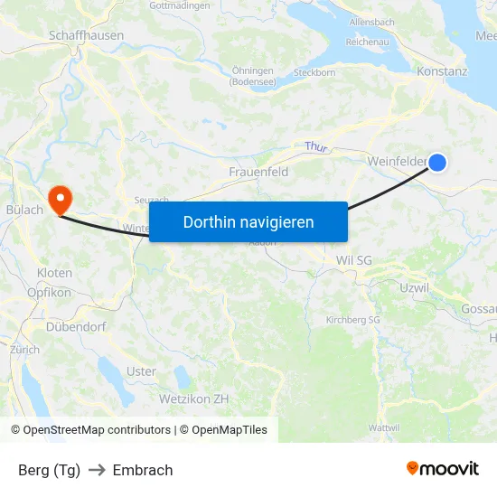 Berg (Tg) to Embrach map