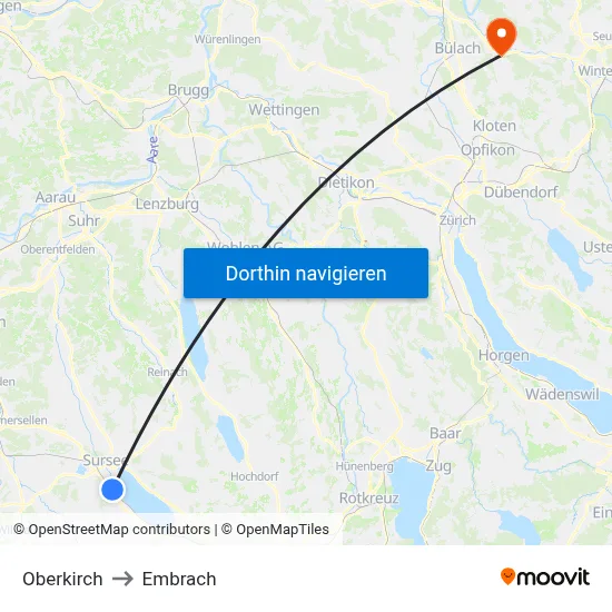 Oberkirch to Embrach map