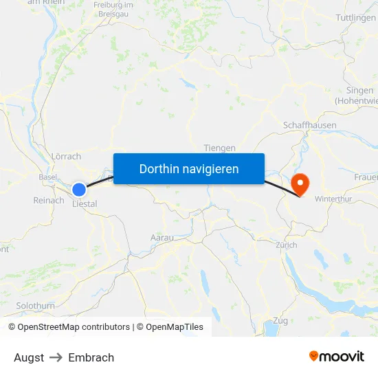Augst to Embrach map
