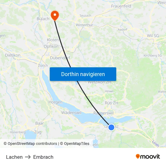 Lachen to Embrach map