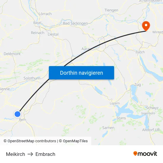 Meikirch to Embrach map