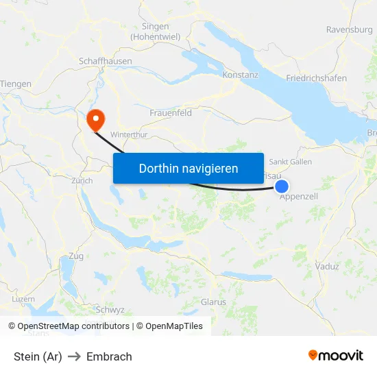 Stein (Ar) to Embrach map