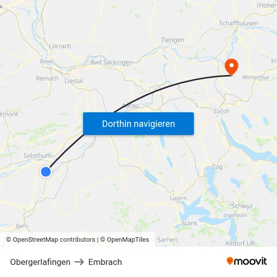 Obergerlafingen to Embrach map